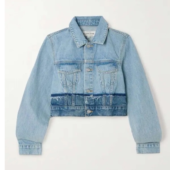 SLVRLAKE Rework Two-Tone Denim Jacket Washed In Valley NWOT - Picture 3 of 15